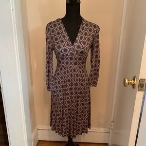 Banana Republic Purple Graphic Print Dress Size S